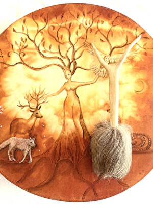 nordic-shaman-sami-spiritual-drum-tree-of-life-wolf-dim-40cm nordic-shaman-sami-spiritual-drum-tree-of-life-wolf