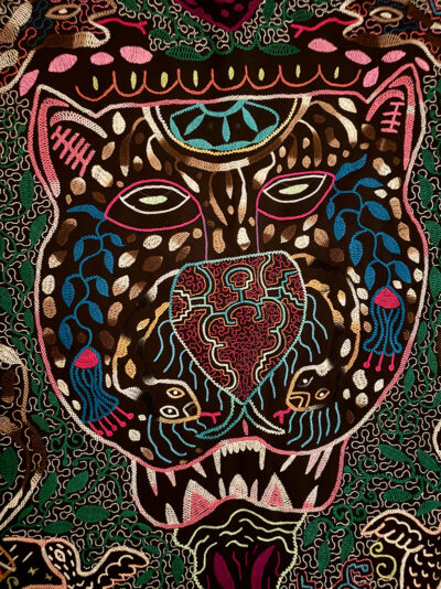 shipibo-konibo-panther-and-boas-snakes-black-textil-hand-embroided-cotton-ceremonial-art-peru