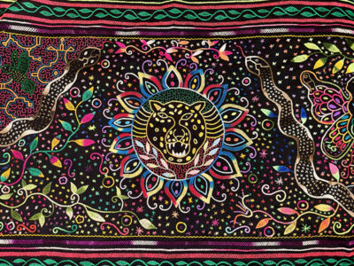 shipibo-konibo-panther-boa-snakes-hummingbirds-hand-embroided-ceremonial-cloth-peru